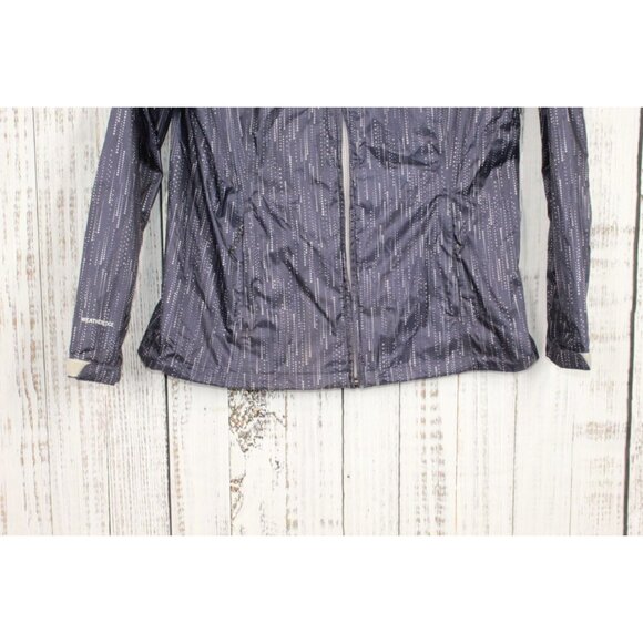 Eddie Bauer Blue Printed Nylon All Weather Waterproof Hooded Jacket L - Picture 3 of 11